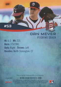 2016 Choice Rome Braves #32 Dan Meyer Back