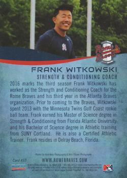 2016 Choice Rome Braves #33 Frank Witkowski Back