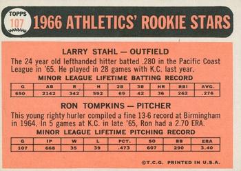 2015 Topps Heritage - 50th Anniversary Buybacks #107 Athletics Rookies - Larry Stahl / Ron Tompkins Back