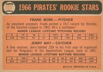 2015 Topps Heritage - 50th Anniversary Buybacks #123 Pirates Rookie Stars (Frank Bork / Jerry May) Back