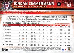 2015 Topps Mini - Black #38 Jordan Zimmermann Back