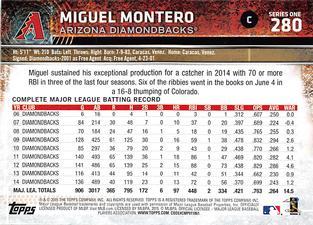 2015 Topps Mini - Black #280 Miguel Montero Back