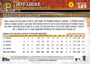 2015 Topps Mini - Black #589 Jeff Locke Back