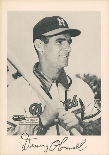 1953-57 Spic and Span Milwaukee Braves Photos 7x10 #NNO Danny O'Connell Front