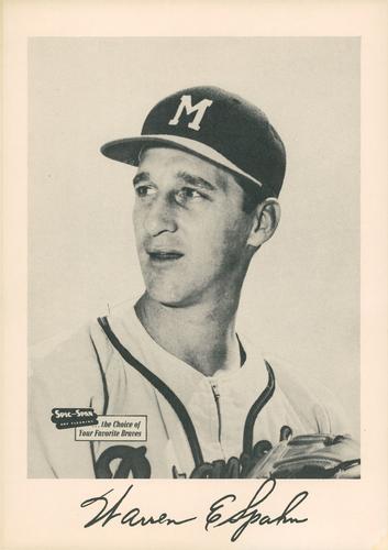 1953-57 Spic and Span Milwaukee Braves Photos 7x10 #NNO Warren Spahn Front