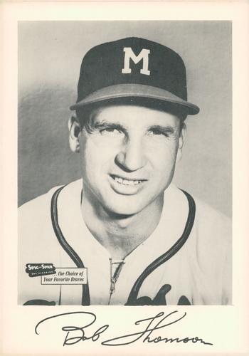 1953-57 Spic and Span Milwaukee Braves Photos 7x10 #NNO Bob Thomson Front
