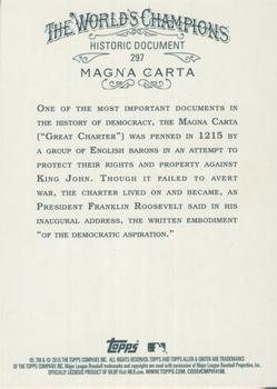 2015 Topps Allen & Ginter X #297 Magna Carta Back