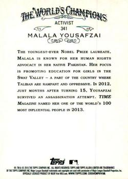 2015 Topps Allen & Ginter X #341 Malala Yousafzai Back