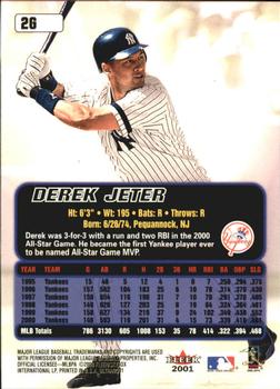 2001 Ultra - Gold Medallion #2G Derek Jeter  Back