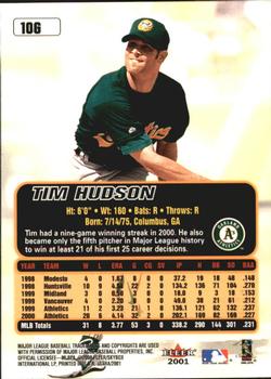 2001 Ultra - Gold Medallion #10G Tim Hudson  Back