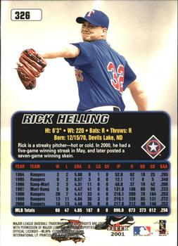 2001 Ultra - Gold Medallion #32G Rick Helling  Back