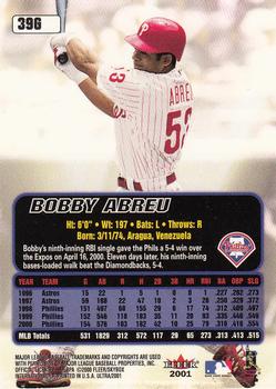 2001 Ultra - Gold Medallion #39G Bobby Abreu  Back