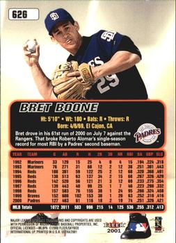 2001 Ultra - Gold Medallion #62G Bret Boone  Back