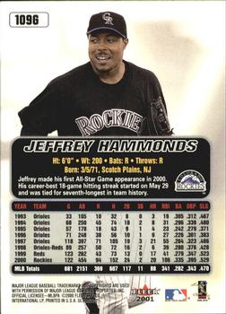 2001 Ultra - Gold Medallion #109G Jeffrey Hammonds  Back