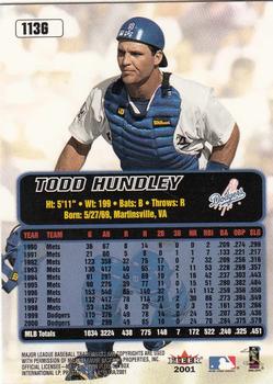 2001 Ultra - Gold Medallion #113G Todd Hundley  Back