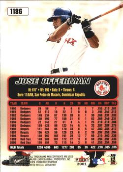 2001 Ultra - Gold Medallion #118G Jose Offerman  Back