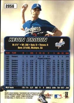 2001 Ultra - Gold Medallion #205G Kevin Brown  Back