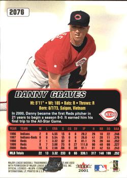 2001 Ultra - Gold Medallion #207G Danny Graves  Back