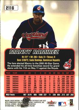 2001 Ultra - Gold Medallion #211G Manny Ramirez  Back