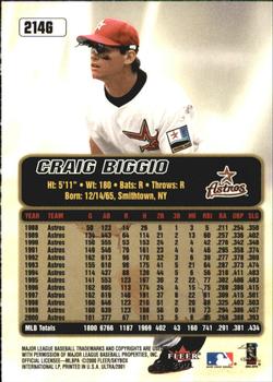 2001 Ultra - Gold Medallion #214G Craig Biggio  Back