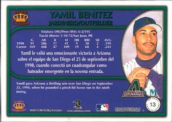 1999 Pacific Crown Collection #13 Yamil Benitez Back
