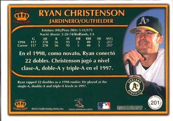 1999 Pacific Crown Collection #201 Ryan Christenson Back