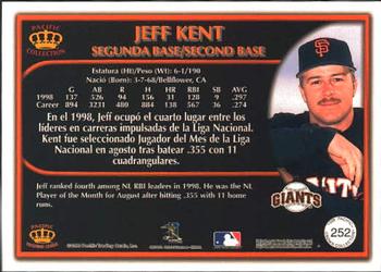 1999 Pacific Crown Collection #252 Jeff Kent Back