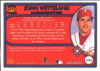 1999 Pacific Crown Collection #290 John Wetteland Back