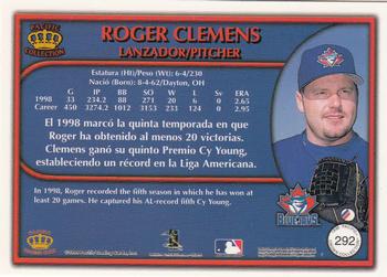 1999 Pacific Crown Collection #292 Roger Clemens Back