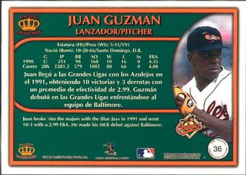 1999 Pacific Crown Collection #36 Juan Guzman Back