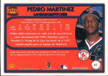 1999 Pacific Crown Collection #47 Pedro Martinez Back