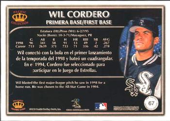 1999 Pacific Crown Collection #67 Wil Cordero Back