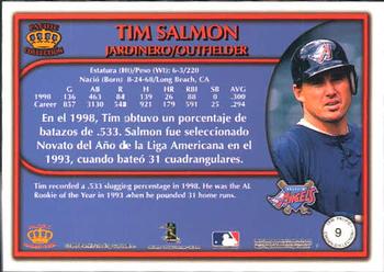1999 Pacific Crown Collection #9 Tim Salmon Back