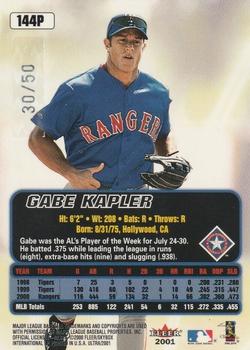 2001 Ultra - Platinum Medallion #144P Gabe Kapler  Back