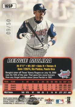 2001 Ultra - Platinum Medallion #165P Bengie Molina  Back