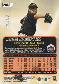2001 Ultra - Platinum Medallion #204P Mike Hampton  Back