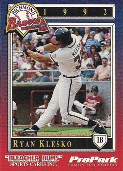 1992 Bleacher Bums Richmond Braves #4 Ryan Klesko Front
