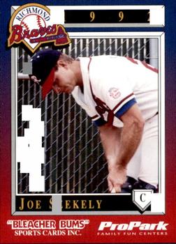 1992 Bleacher Bums Richmond Braves #16 Joe Szekely Front