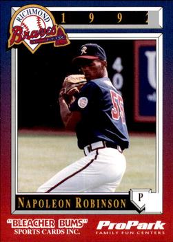 1992 Bleacher Bums Richmond Braves #20 Napoleon Robinson Front