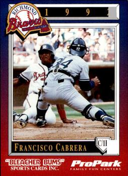 1992 Bleacher Bums Richmond Braves #21 Francisco Cabrera Front