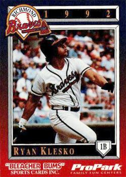 1992 Bleacher Bums Richmond Braves #SP Ryan Klesko Front