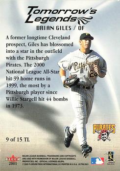 2001 Ultra - Tomorrow's Legends #9TL Brian Giles  Back