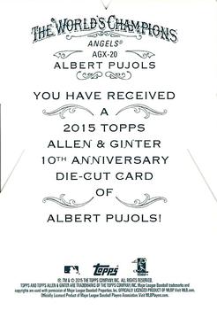 2015 Topps Allen & Ginter - National Die Cut Exclusives 10th Anniversary #AGX-20 Albert Pujols Back