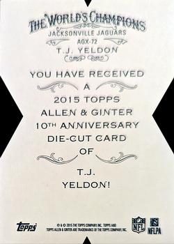 2015 Topps Allen & Ginter - National Die Cut Exclusives 10th Anniversary #AGX-72 T.J. Yeldon Back