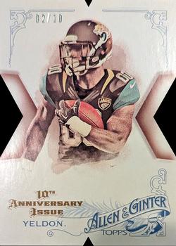 2015 Topps Allen & Ginter - National Die Cut Exclusives 10th Anniversary #AGX-72 T.J. Yeldon Front