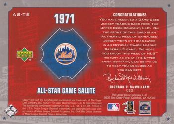 2001 Upper Deck - 1971 All-Star Game Salute #AS-TS Tom Seaver Back