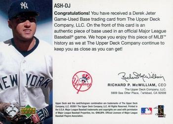 2001 Upper Deck - All-Star Heroes #ASH-DJ Derek Jeter Back