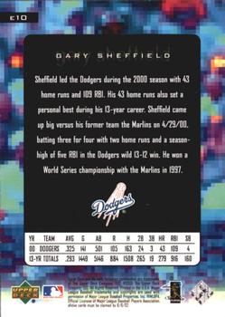 2001 Upper Deck - e-Cards #E10 Gary Sheffield Back