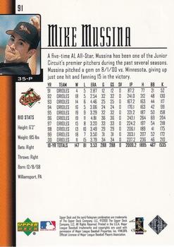2001 Upper Deck - UD Exclusives #91 Mike Mussina  Back