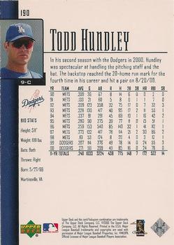 2001 Upper Deck - UD Exclusives #190 Todd Hundley  Back